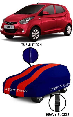 ATBROTHERS Car Cover For Hyundai Eon (Without Mirror Pockets)(Blue, Red)