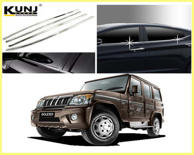 Kunj Autotech Stainless Steel Chrome Finish Window Lower Garnish for Mahindra Bolero SLX Chrome Mahindra Bolero Side Garnish