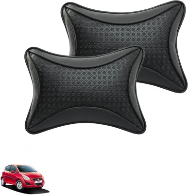 AutoKraftZ Black Leatherite Car Pillow Cushion for Maruti Suzuki(Rectangular, Pack of 2)