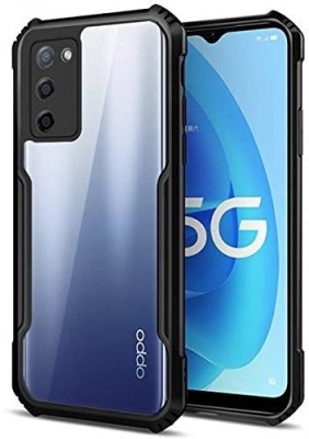 Meephone Back Cover for Oppo A53s 5G(Black, Transparent, Grip Case, Pack of: 1)