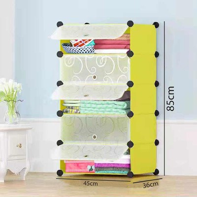 Simple Trending PP Collapsible Wardrobe(Finish Color - NEON, DIY(Do-It-Yourself))
