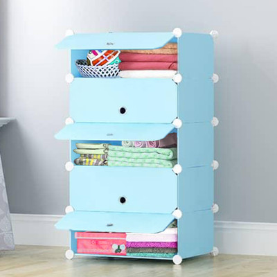 Vozica Carbon Steel Collapsible Wardrobe(Finish Color - Firozi, DIY(Do-It-Yourself))