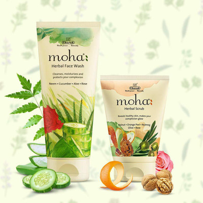 Moha Herbal Face Wash 200ml with Herbal Scrub 50gm(2 Items in the set)