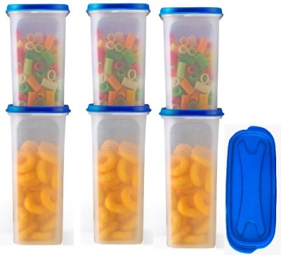 Derani Jethani Plastic Grocery Container  - 1500 ml, 2000 ml(Pack of 6, Blue)