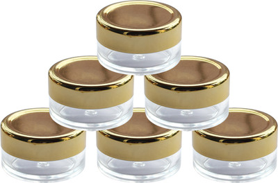 nsb herbals Plastic Utility Container  - 8 ml(Pack of 6, Clear, Gold)