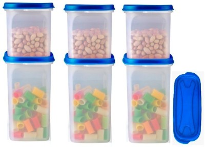 Derani Jethani Plastic Grocery Container  - 1000 ml, 1500 ml(Pack of 6, Blue)