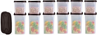 Romax Plastic Grocery Container  - 1000 ml, 1500 ml(Pack of 12, Brown)