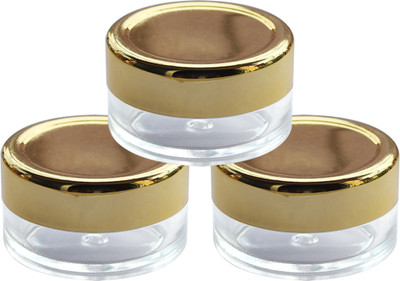 nsb herbals Plastic Utility Container  - 8 ml(Pack of 3, Clear, Gold)