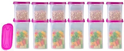 Derani Jethani Plastic Grocery Container  - 1000 ml, 1500 ml(Pack of 12, Purple)