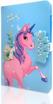 HornFlow Unicorn A5 Diary Unruled 140 Pages(Blue)