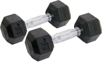 LCARNO pro Hexa Dumbells with enhanced rubber finish Fixed Weight Dumbbell(5 kg)