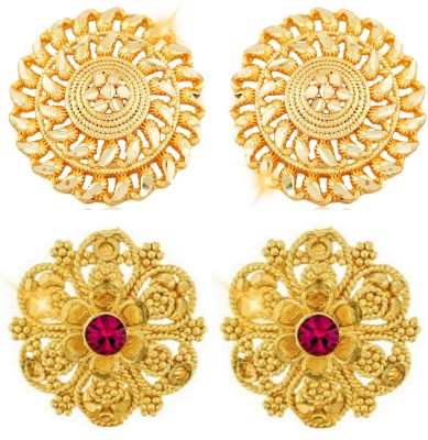 VIGHNAHARTA Vighnaharta Allure Graceful Alloy Gold Plated Stud Earring Combo set For Women and Girls Pack of- 2 Pair Earrings- VFJ1171-1140ERG Alloy Earring Set