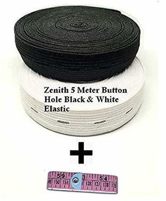 ZENITH Elastic Thread and Cord White, Black Elastic(5 m)