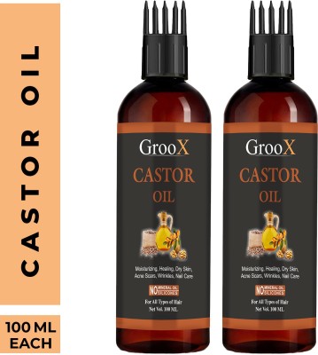 GrooX Castor Oil Cold-Pressed  Hair Oil(200 ml)