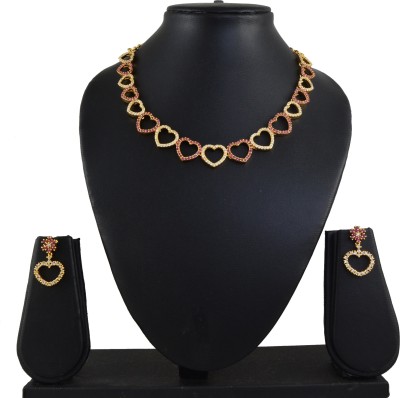 Tinkal Metal Gold-plated Red, White Jewellery Set(Pack of 1)