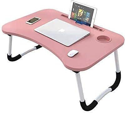 JAYOG ENTERPRISE Wood Portable Laptop Table(Finish Color - Pink, Knock Down)