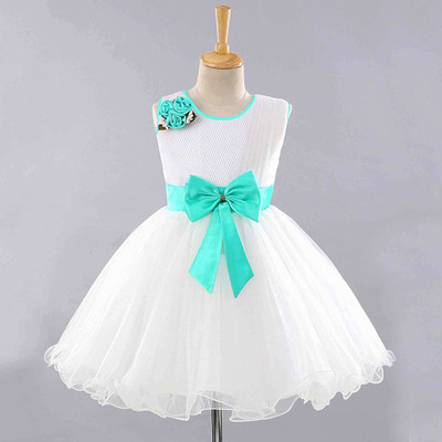 WILD EMPIRE Girls Midi/Knee Length Party Dress(White, Sleeveless)