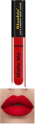 BLUSHIS High Defination Smudge proof Waterproof Long lasting Liquid matte Lipstick Non Transfer Common Colour For Daily Use deep red colour(red, 4 ml)
