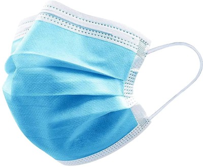 MaxxPro Anti Pollution Anti Bacterial Surgical Mask For Kids and Adults Pharmaceutical Mask with nose pin 3 layered / 3 ply with Meltblown layer in middle , Surgical Face mask anti viral Mask with Nose-pin and soft Ear-loops Mask (Blue, Free Size, Pack of 100, 3 Ply) Surgical Mask With Melt Blown Fa