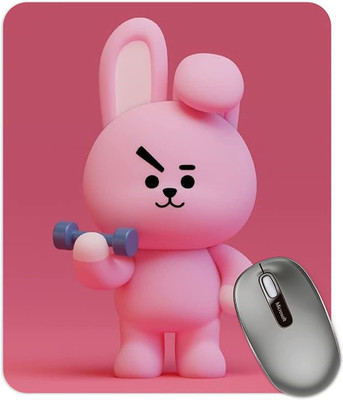 ZORI Cute Toon Cooky Gaming Mouse Pad for Computer Laptop PC| Work from Home/Office | Anti-Skid, Anti-Slip, Rubber Base Non Slip Base Mousepad(Cute_Cooky_Pink)