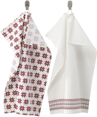 IKEA Tea towel, white/red, 50x70 cm white/red Cloth Napkins(2 Sheets)