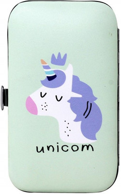HornFlow Pocket Sized Unicorn Manicure & Pedicure Nail Care Kit 7 in 1 Set (Green)(200 g, Set of 7)