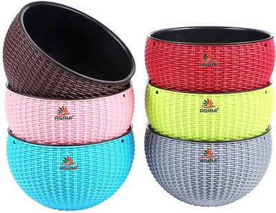 VirajSanchi Virajsanchi Plant Container Plant Container Set(Pack of 6, Plastic)