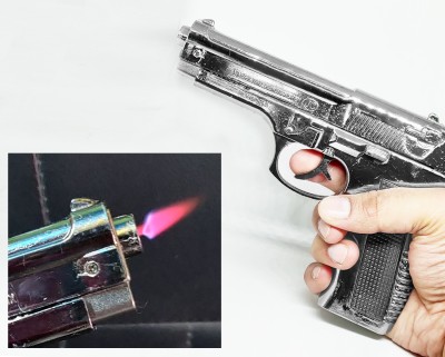 Explorer heavy mouser gun lighter with windproof jetflame Pocket Lighter(Silver)