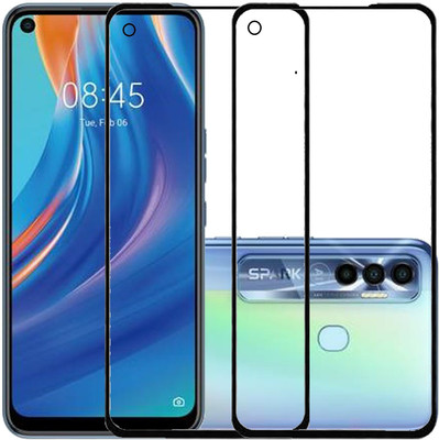 VIGHNAD Edge To Edge Tempered Glass for Infinix Hot 10, Tecno Pova, Tecno Camon 16(Pack of 2)