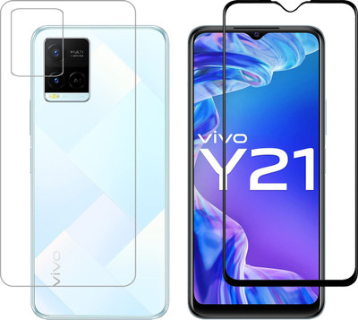 YOGKREETI Front and Back Tempered Glass for Vivo Y21(Pack of 1)