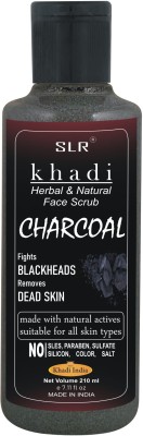 SLR Khadi Charcoal Anti-Pollution Face Scrub for Deep SKin Cleansing, Blackhead Removal Scrub(210 ml)