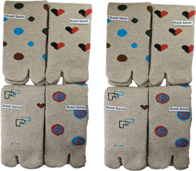 starvis Women Self Design Mid-Calf/Crew(Pack of 8)