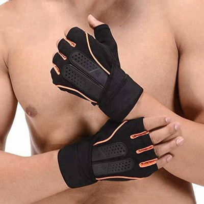 ArrowMax PYTHON SPORTS GLOVES FOR WEIGHT LIFTING , WORKOUT, CYCLING AND RIDING Gym & Fitness Gloves(Orange, Black)
