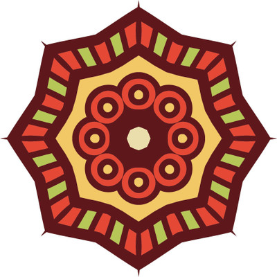Galaxy Design 50.8 cm 0L_0RANGOLI_07 Self Adhesive Sticker(Pack of 1)