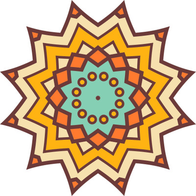 Galaxy Design 50.8 cm 0L_0RANGOLI_08 Self Adhesive Sticker(Pack of 1)