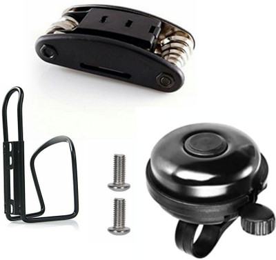 FASTPED Bicycle Repair ToolKit, Cycling Handlebar Bell and Cycle Water Bottle Cage(Combo) Bicycle Bottle Holder
