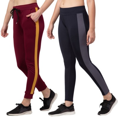 Bluecon Colorblock Women Maroon, Blue Track Pants