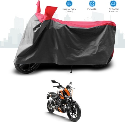 GOSHIV-car and bike accessories Two Wheeler Cover for KTM(125 Duke, Grey, Red)