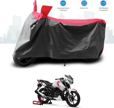 GOSHIV-car and bike accessories Two Wheeler Cover for TVS(Apache 150, Red)
