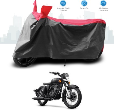 GOSHIV-car and bike accessories Two Wheeler Cover for Royal Enfield(Classic 500, Red)