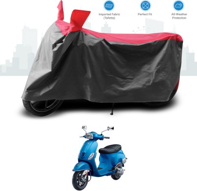 GOSHIV-car and bike accessories Two Wheeler Cover for Piaggio(Vespa VXL, Red)