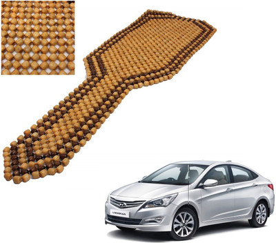 AuTO ADDiCT Wooden Bead Seating Pad For  Hyundai Verna Fluidic(Front Seats Beige, Brown)