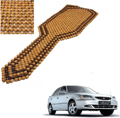 AuTO ADDiCT Wooden Bead Seating Pad For  Hyundai Accent(Front Seats Beige, Brown)