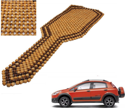 AuTO ADDiCT Wooden Bead Seating Pad For  Fiat Avventura(Front Seats Beige, Brown)