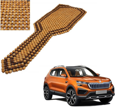 AuTO ADDiCT Wooden Bead Seating Pad For  Skoda Yeti Style 4X4(Front Seats Beige, Brown)