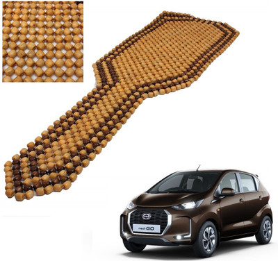 AuTO ADDiCT Wooden Bead Seating Pad For  Datsun Redi GO 1.0 S(Front Seats Beige, Brown)