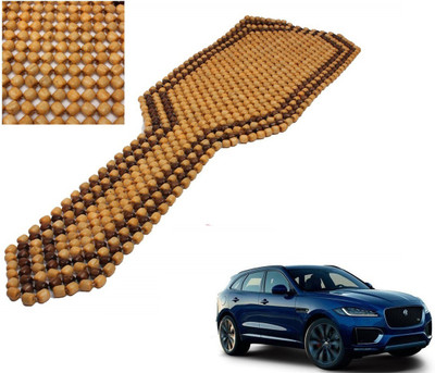 AuTO ADDiCT Wooden Bead Seating Pad For  Jaguar F-Pace R Sport 3.0 AWD(Front Seats Beige, Brown)