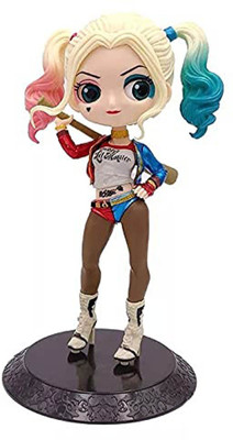 kawaii kart Harley Quinn Action FIgure Suicide Squad Version Doll Q-Style Figure (Size - 15 cm)(Multicolor)