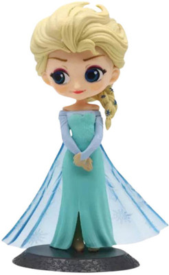 kawaii kart Frozen Doll Elsa Action Figure Q-Style Figure (Size - 15 cm)(Multicolor)