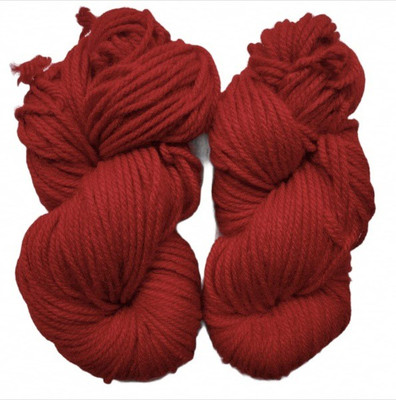 JEFFY Motu Thick Chunky Wool Hand Knitting Yarn (RED) (Hanks-200gms) Shade No-25